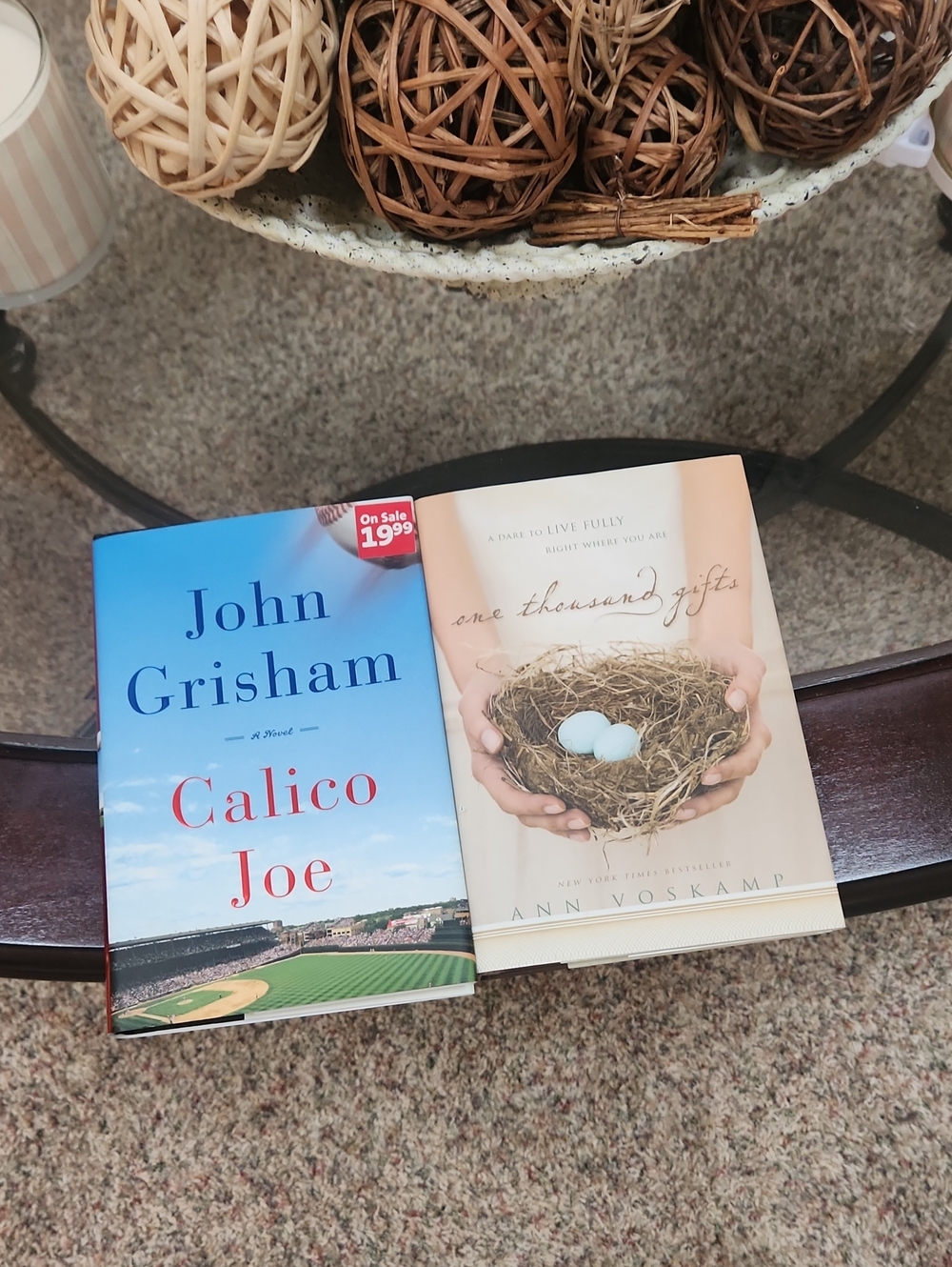 John Grisham Calico Joe & One Thousand Gifts Book Set - Blue and Cream Covers